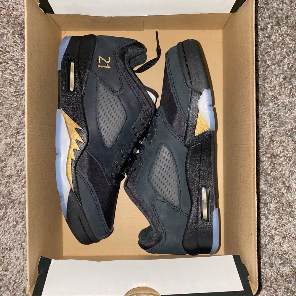 Women’s Air Jordan 5 Retro Low Black Gold